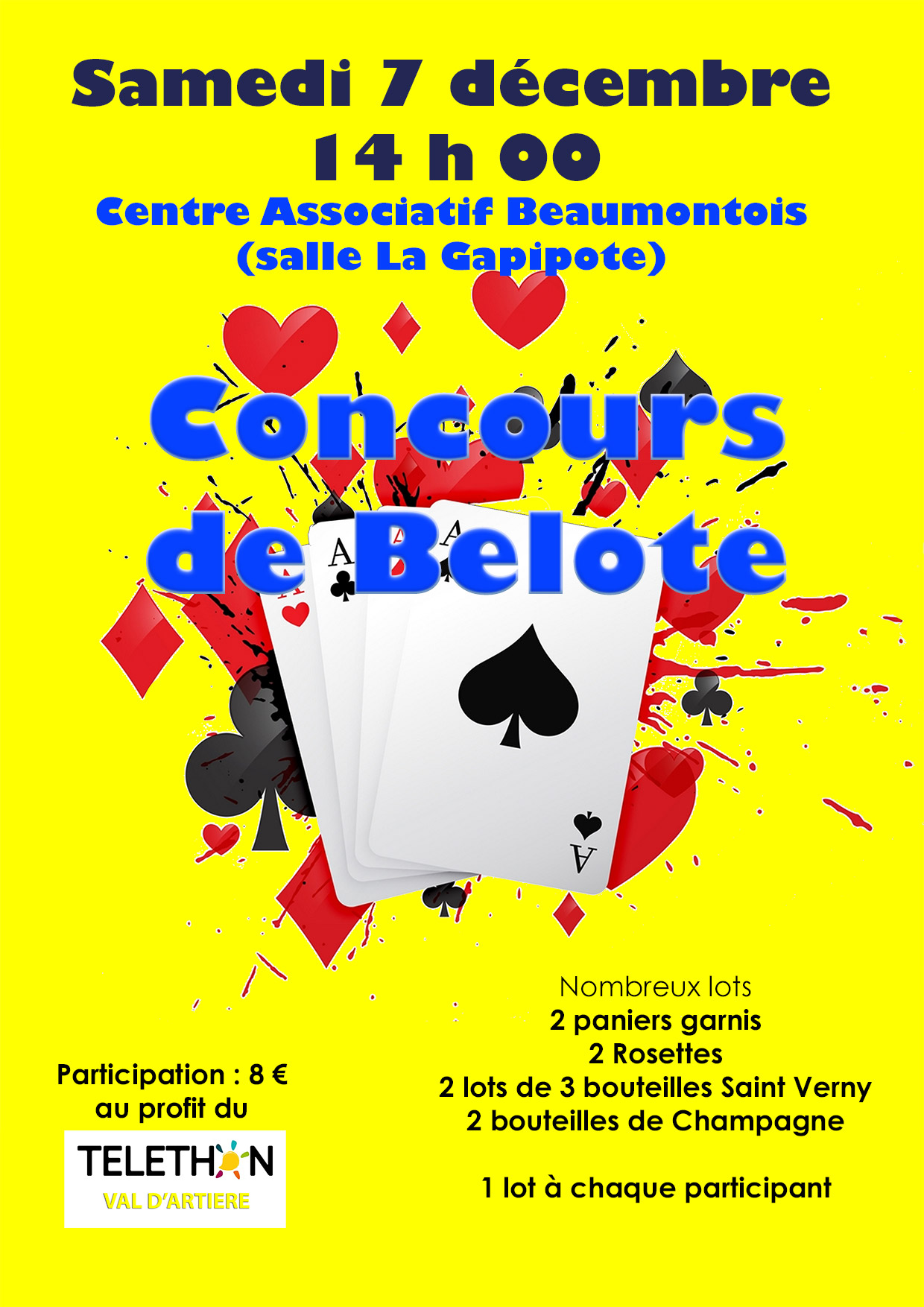 Concours de belote pour le Téléthon